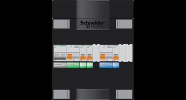 Schneider Electric Advanced groepenkast, 1 fase, 3 lichtgroepen, 2 aardlekschakelaars 30mA 220x220x100mm hoofdschakelaar 40A m. 2 polen
