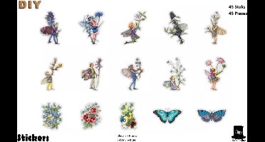 Bob Online ™ - 45 Stuks – Blauw - Feeën Stickers PET – Blue Fairy Stickers – Feeën Stickers Transparant – Feeën Stickers voor Scrapbooking, Kaarten Maken, Decoupage, Cadeau’s inpakken, DIY Ambachten, Waterflessen, Telefoonhoesjes, Laptops