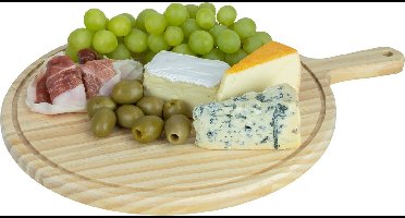 Krumble Tapasplank - Serveerplank - Borrelplank - Borrelplanken Hout - Kaasplank - Plank - Plankje - Snijplank - Bereidingsplank - Diameter 30 cm - Bruin