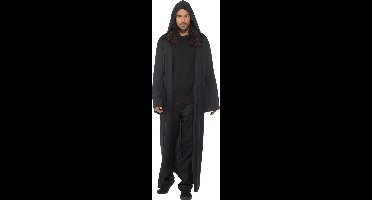 Vegaoo - Lange donkere cape met capuchon voor mannen