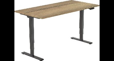 OrangeLabel zit/sta bureau Eco frame zwart maat 140x80cm. Voldoet aan de NEN EN 527. Inclusief Natuur Eiken blad.