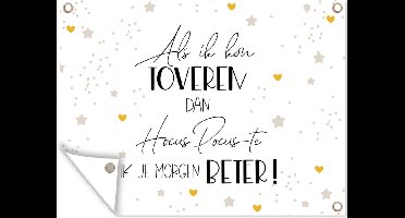 Tuin decoratie Beterschap - Quote - Sterren - Toveren - 40x30 cm - Tuindoek