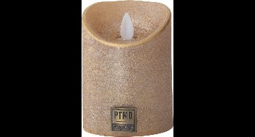 PTMD LED Kaars rustiek goud 7,5 x 7,5 x 10 cm. - LED Light Candle rustic gold moveable flame S