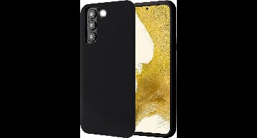 Hoesje geschikt voor Samsung Galaxy S22 Plus - Matte Back Cover Microvezel Siliconen Case Hoes Zwart