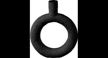 Present Time Vaas Ring - Polyresin - Rond Zwart - 18x3,5x22,5cm - Modern