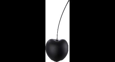 Sculptuur - Beeld - "Celebration" Kers - Zwart - Decoratief Figuur - Fruit - Diameter 25 cm - H 60 cm
