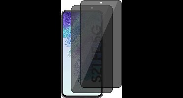 Privacy Screenprotector geschikt voor Samsung Galaxy S21 FE - Volledig Dekkende Gehard Glas Tempered Glass Screen Protector - 2 Stuks