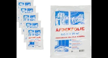 6 stuks Veba Afdekfolie 4 x 5 meter - Voordeelverpakking
