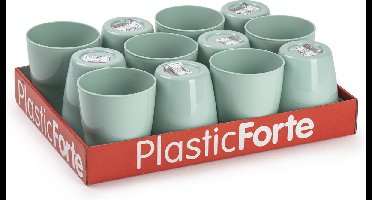 Plasticforte Drinkglazen - 36x - mintgroen - kunststof - 400 ml - herbruikbaar - sapglazen - waterglazen