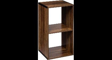 Sphera - Boekenplank - 2 Compartimenten - Houten Plank - 2 Vakken - Donkerbruin