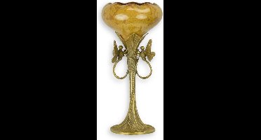 Vaas - Libelle Bloemenvaas - Porselein en brons - 24,7 cm hoog