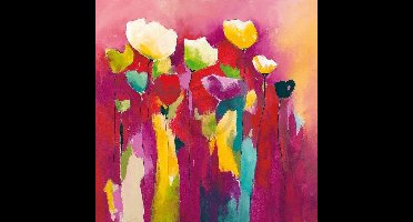 Kunstdruk Anne L, Strunk - Townflowers I 98x98cm