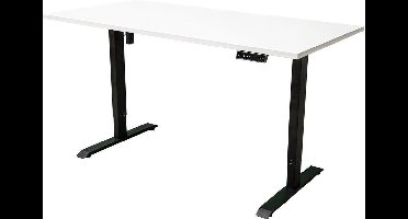 IVOL Elektrisch verstelbaar bureau 180x80 cm Single motor - Zwart met Wit