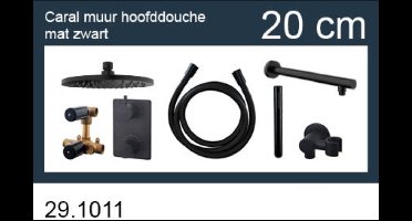 Wiesbaden One -Pack Inbouwthermostaatset Rond Type 302 Mat Zwart - 20 cm.