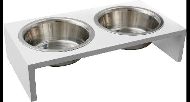 Flamingo Voerbak Kobushi Twin  - Wit - 2 x 650ml