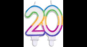 Wefiesta Cijferkaars 20 Wax 7 X 7,5 Cm Wit