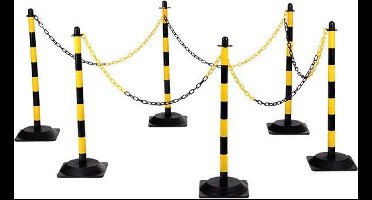 Set kunststof afzetpalen - Geel & Zwart - x x - - Polyethyleen (PE) - - Voor binnen