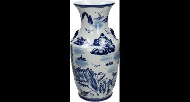 Wants&Needs Vaas Porselein Blauw 18.5 X 18.5 X 36