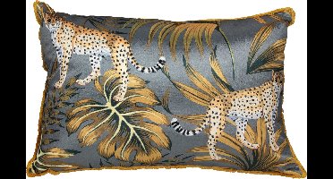 Wants&Needs Sierkussen Leopard Velvet Grijs 40 X 60