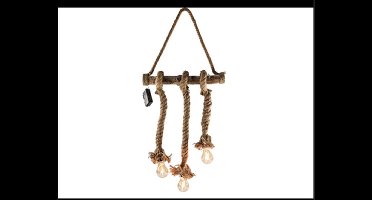 Hangdecoratie hout/touw met led