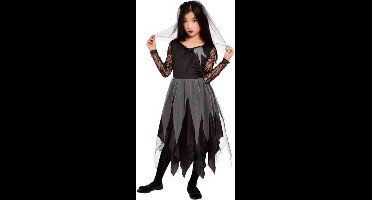 Smiffys - Grave Yard Bride Kinder Kostuum - Kids tm 6 jaar - Zwart
