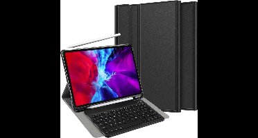 Just in Case tablet Hoes met Toetsenbord geschikt voor iPad Pro 12.9 (2020) - QWERTY Bluetooth Keyboard Case - Zwart