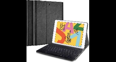 Just in Case tablet Hoes met Toetsenbord geschikt voor iPad 9e generatie (2021) 10.2 inch / 8e generatie (2020) 10.2 inch / 7e generatie (2019) 10.2 inch - AZERTY Bluetooth Keyboard Case - Zwart