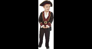 Smiffys - Deluxe Swashbuckler Pirate Kinder Kostuum - Kids tm 2 jaar - Zwart