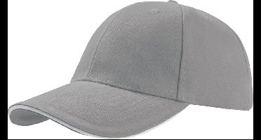 Atlantis Liberty Sandwich Heavy Brush Cotton 6 Panel Cap (Pack of 2) (Lichtgrijs)
