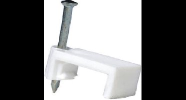 Profile kabel clips (Nagelklem), wit met nagel 2 x 1,5 mm² 50 stuks