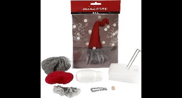 Creative mini kit, Kerstkabouter Grijs - hoogte 13 cm
