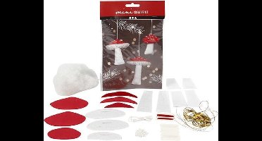 Creativ Company CC Mini Creative Kit Paddestoelen Hangers 10 cm 3 stuks.