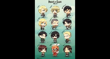 GBeye Poster - Attack On Titan Chibi Characters - 91.5 X 61 Cm - Multicolor