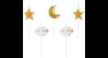 PartyDeco - Taartkaarsjes set 6st. - Little star