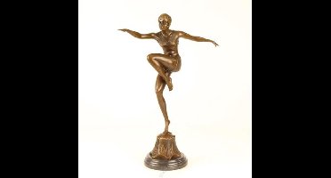 Bronzen Beeld Con Brio - Bronzen beeldje - Dansende vrouw - 45,2 cm hoog