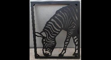 Mica Decorations Metalen Wanddeco ZEBRA ZWART L45,5 x B3 x H54,5cm