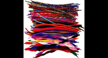Chenille, L: 30,5 cm, dikte 4-6 mm, diverse kleuren, 250 div/ 1 doos