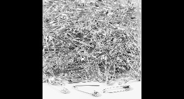 Veiligheidsspelden, L: 22 mm, dikte 0,6 mm, zilver, 500 stuk/ 1 doos