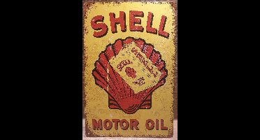 Shell Motor Oil Reclamebord van metaal METALEN-WANDBORD - MUURPLAAT - VINTAGE - RETRO - HORECA- BORD-WANDDECORATIE -TEKSTBORD - DECORATIEBORD - RECLAMEPLAAT - WANDPLAAT - NOSTALGIE -CAFE- BAR -MANCAVE- KROEG- MAN CAVE