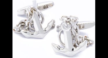 Manchetknopen - Anker met Losse Ketting Zilverkleurig