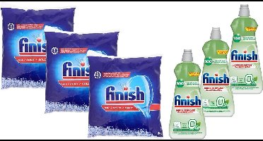 Finish zout vaatwaszout 3 kg + Finish glansspoelmiddel ecologisch 3 stuks