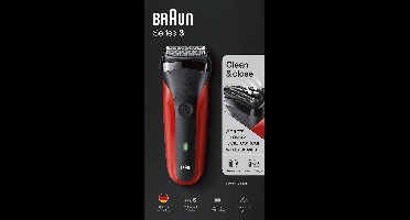 Braun Series 3 300s - Elektrisch Scheerapparaat Mannen - Rood