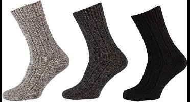 Apollo - 6-Pack - Wollen Damessokken - Ademend - Zachte Wolmix - Heren / Dames - assorti - 43-46 - 124010000