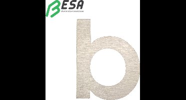 Huisnummer Fuji 50mm INOX letter = b inclusief dubbelzijdige tape