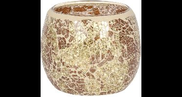 Something Different Theelichthouder Large Round Gold Crackle Multicolours