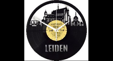 Klok skyline van Leiden gemaakt van een echte langspeelplaat - Met geschenkverpakking - Vinyl