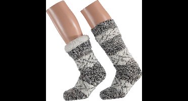 Apollo Dames Huissokken Chenille met Antislip Taupe One size