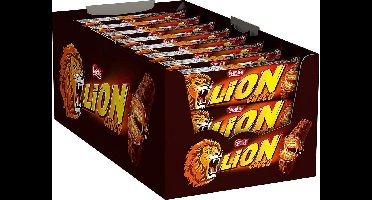 Nestlé LION snoepreep met karamel, knapperige chocolade & karamelvulling,  24-pack (24 x 42 g)