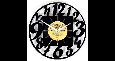 LP Wandklok - Moderne Cijfers - Vinyl - Ø 30 CM