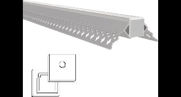1,5 meter led tegel profiel / led stuc profiel - Buitenhoek smal - Led profiel - Led strip profiel - Wit